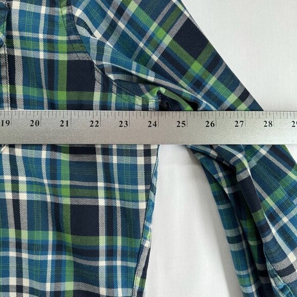 Eddie Bauer Shirt Mens Size L Tartan Plaid Utility Button Down Long Sleeve Green - Picture 9 of 11